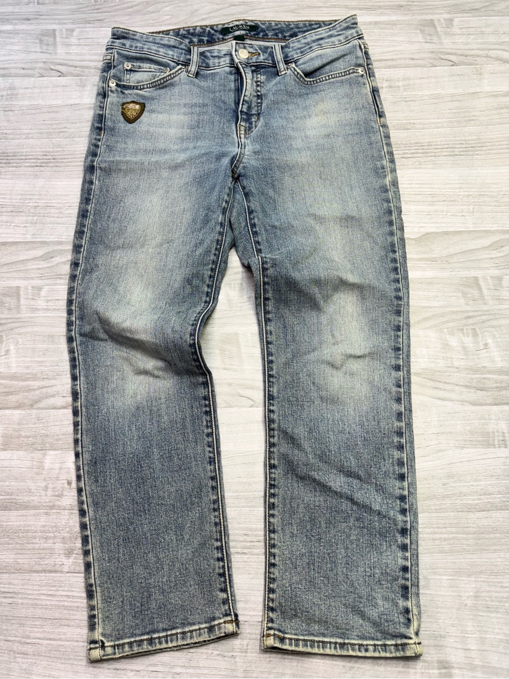 Lauren Ralph Lauren low rise Light Blue Premier Straight Ankle Jeans size 8